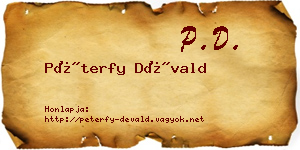 Péterfy Dévald névjegykártya
